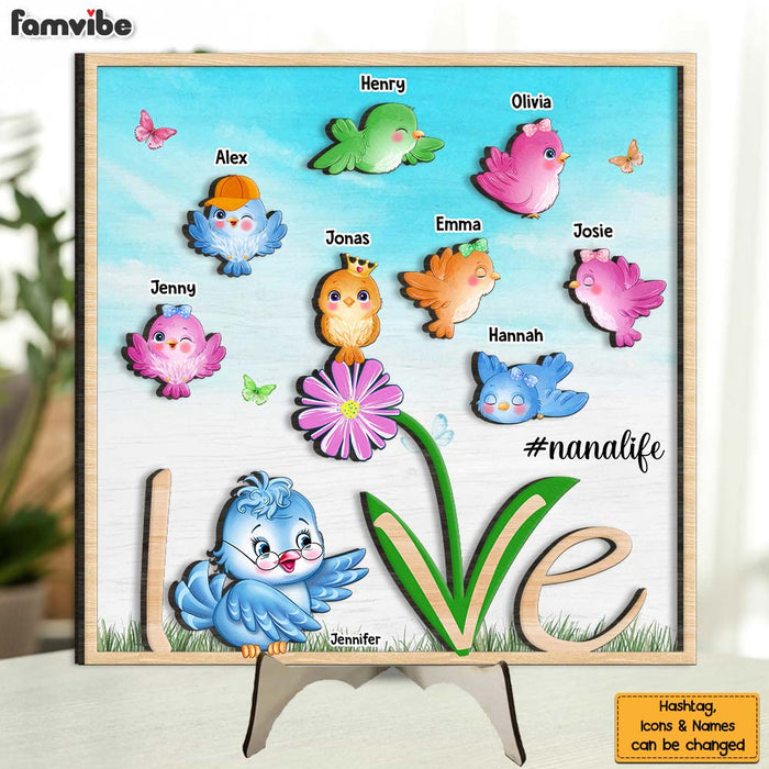 Personalized Gift For Grandma Love 2 Layered Separate Wooden Plaque 32621 1
