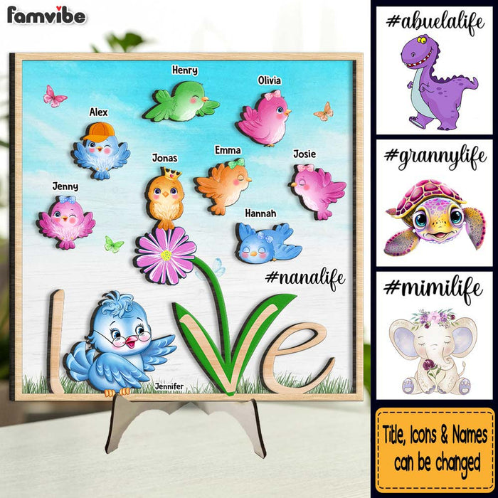 Personalized Gift For Grandma Love 2 Layered Separate Wooden Plaque 32621 1