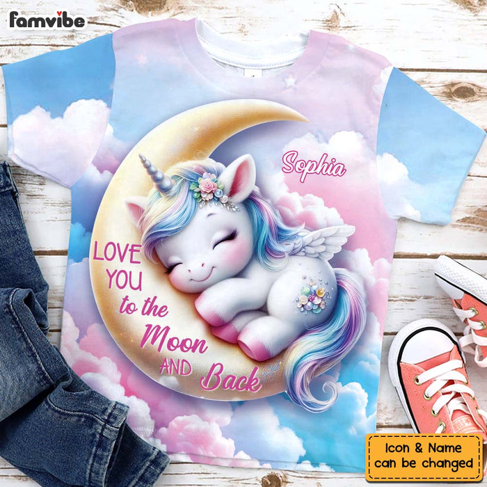Personalized Gift For Granddaughter Love You To The Moon And Back All-over Print Kids Shirt 32623 1