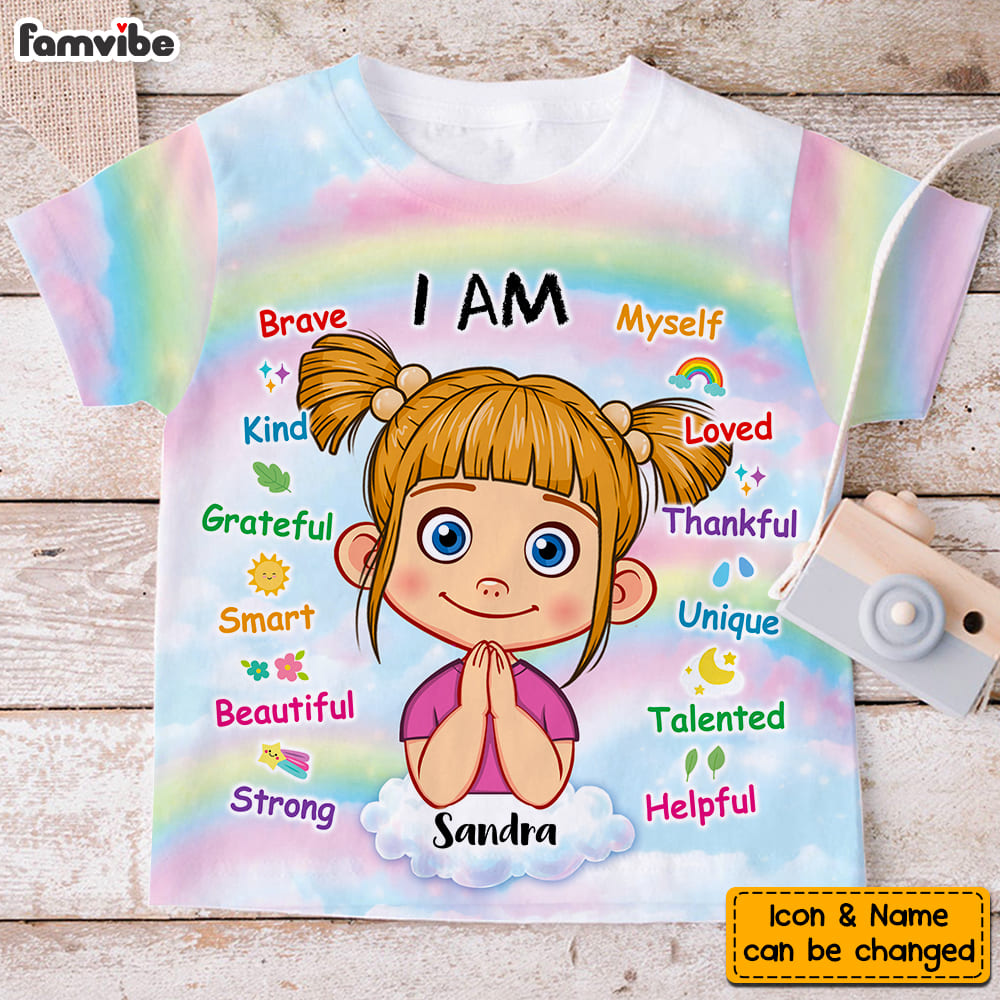 Personalized Gift For Granddaughter I Am Kind All-over Print Kids Shirt 32625 Primary Mockup