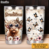 Personalized Gift For Grandma Highland Cow Cleopard Steel Tumbler 32626 thumb 1