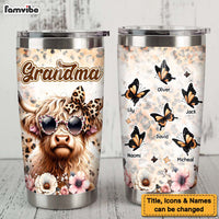 Personalized Gift For Grandma Highland Cow Cleopard Steel Tumbler 32626 thumb 1