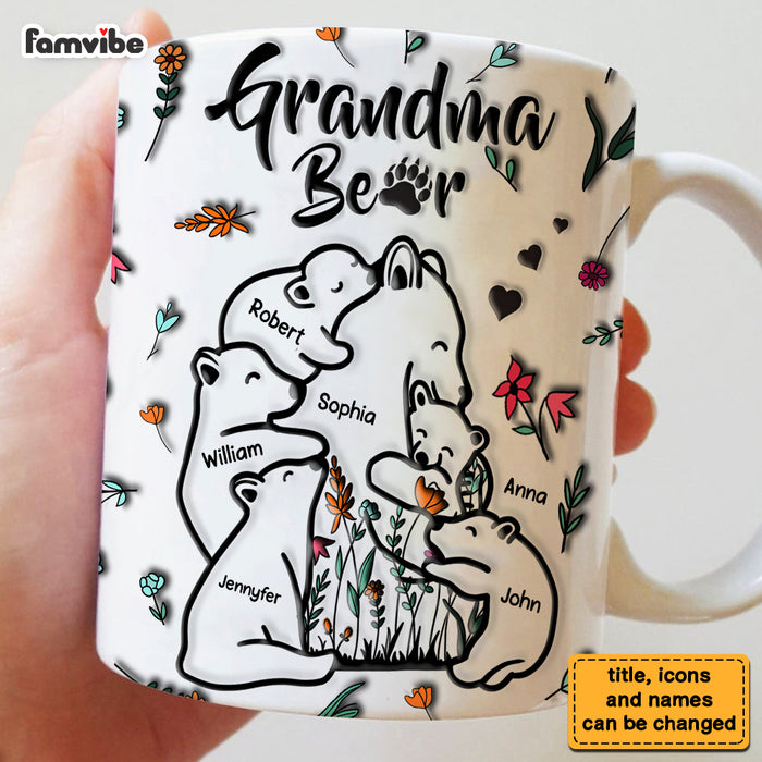 Personalized Gift For Grandma Bear 3d Inflated Print Mug 32627 1