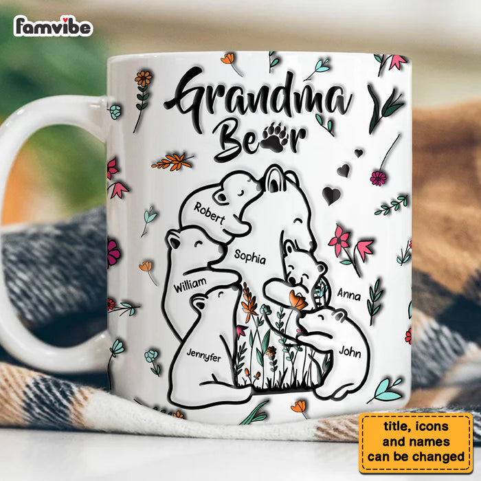 Personalized Gift For Grandma Bear 3d Inflated Print Mug 32627 1