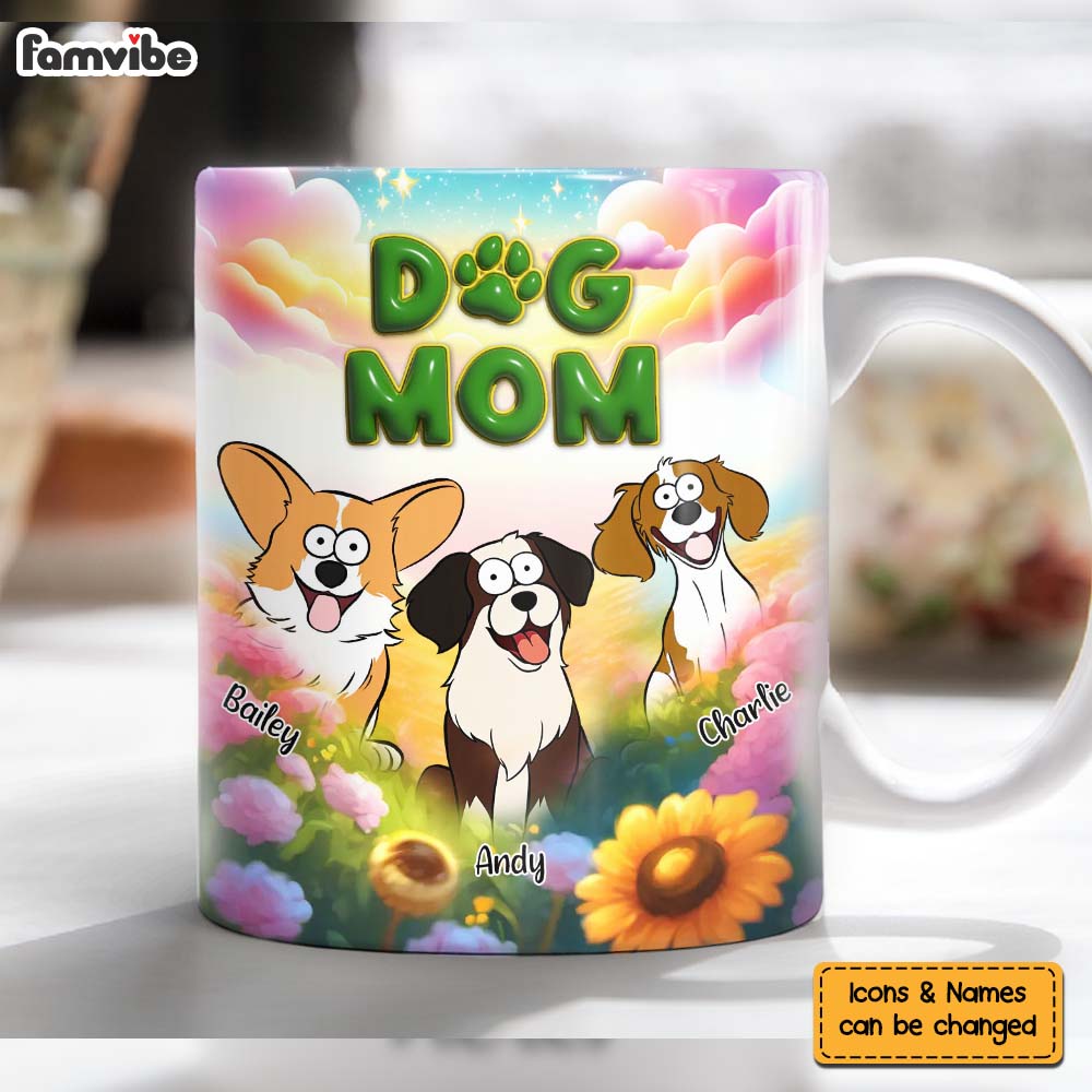 Personalized Gift For Dog Lovers Dog Mom Colorful Mug 32633 Primary Mockup