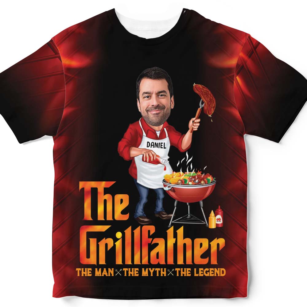 Gift For Dad The Grillfather BBQ All-over Print T Shirt - Hoodie - Sweatshirt 32636 Primary Mockup