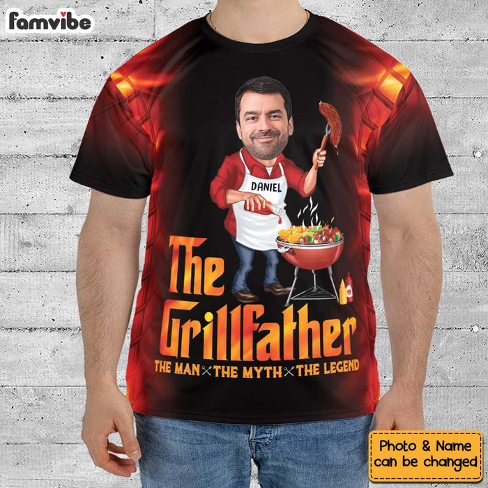 Personalized Gift For Dad The Grillfather BBQ All-over Print T Shirt - Hoodie - Sweatshirt 32636 1