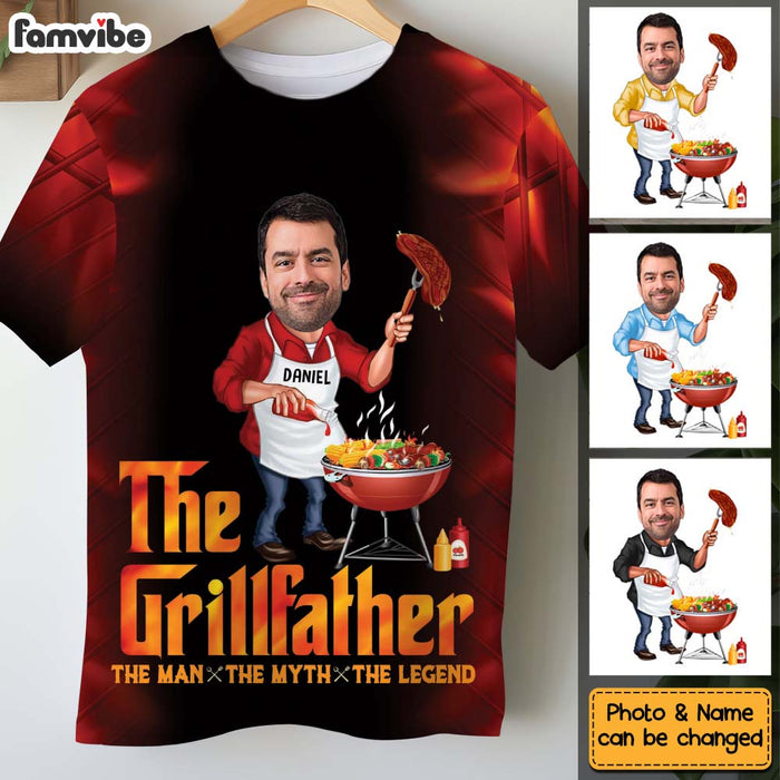 Personalized Gift For Dad The Grillfather BBQ All-over Print T Shirt - Hoodie - Sweatshirt 32636 1