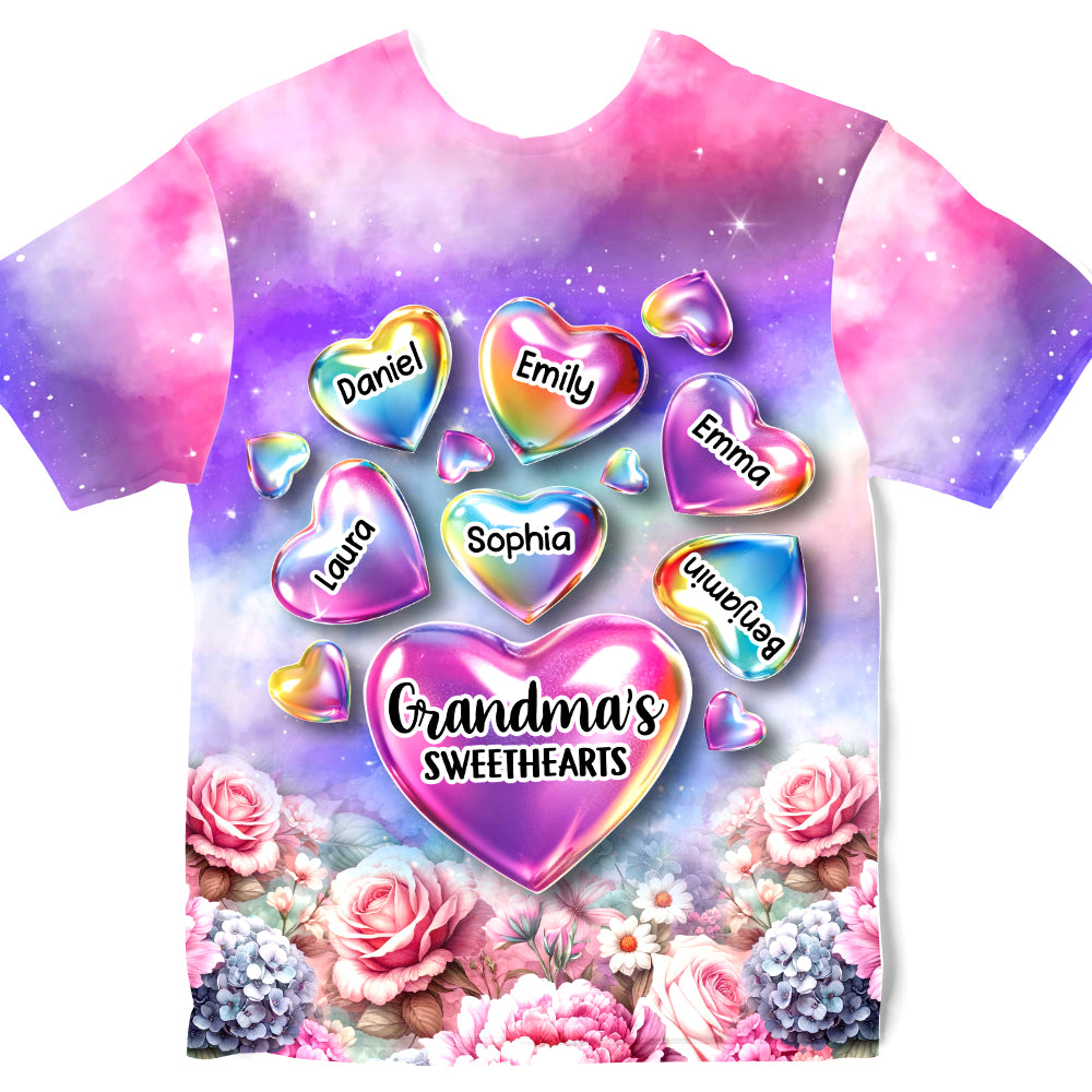 Grandma's Sweethearts Shirt All-over Print T Shirt - Hoodie - Sweatshirt 32637 Primary Mockup