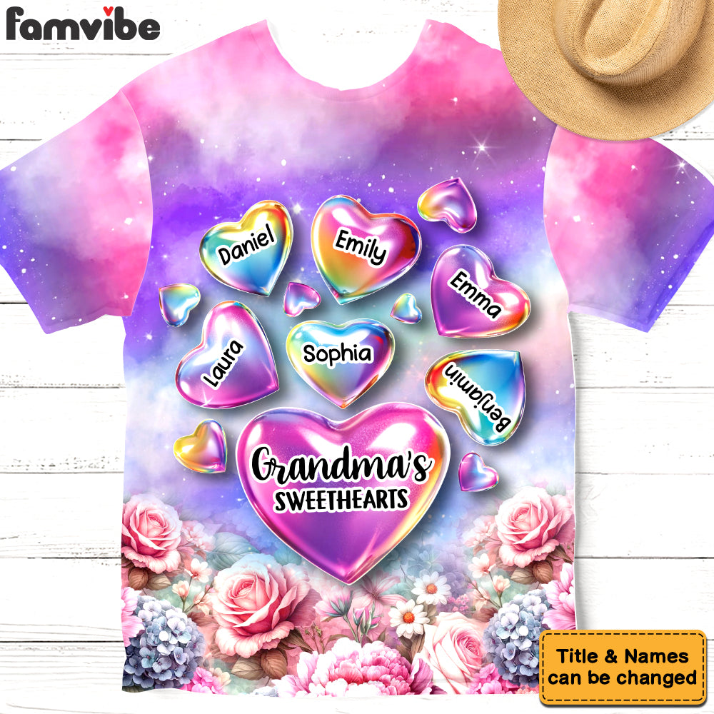 Grandma's Sweethearts Shirt All-over Print T Shirt - Hoodie - Sweatshirt 32637 Primary Mockup