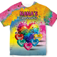 Personalized  Sweatheart Paint Splatter Grandma Mom Kids All-over Print T Shirt 32641 thumb 1