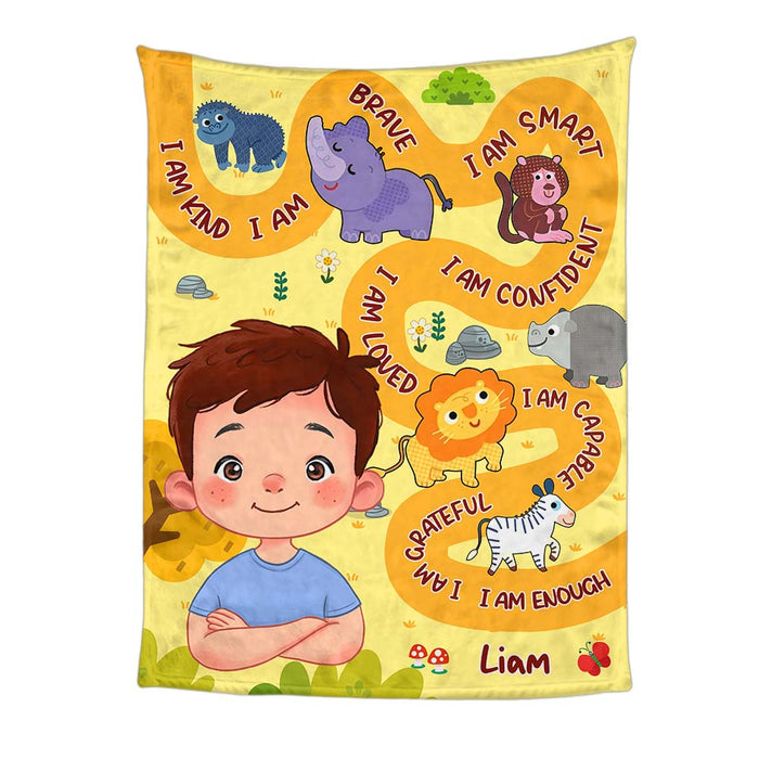 Personalized Gift For Grandkid Affirmation I Am Blanket 32642 1