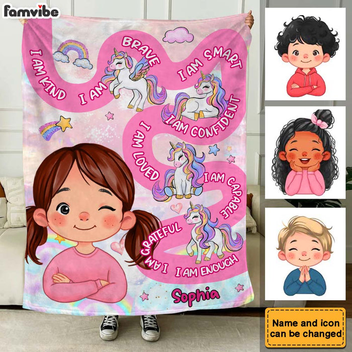 Personalized Gift For Grandkid Affirmation I Am Blanket 32642 1