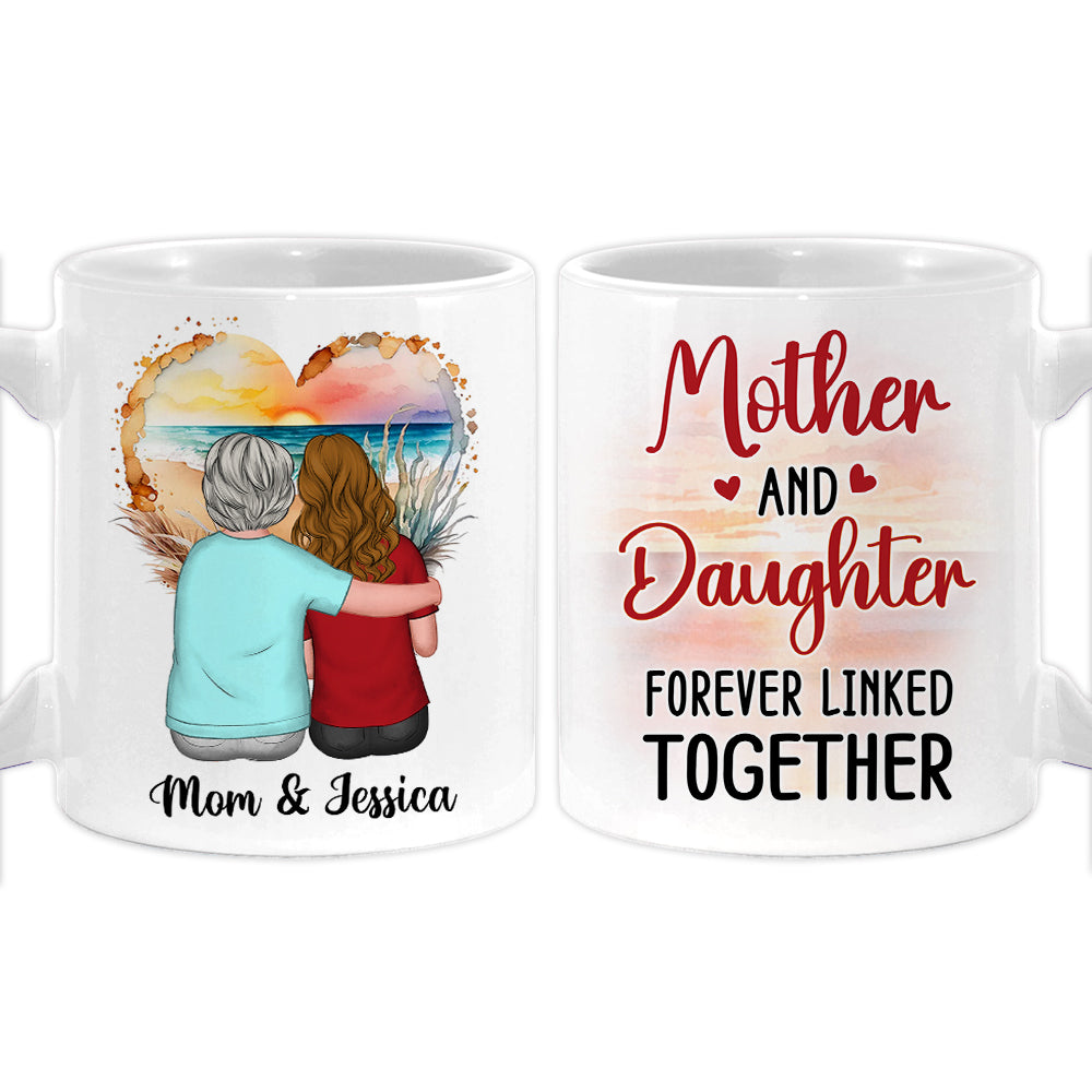 Personalized Gift For Mom And Daughter Forever Linked Together Mug 32644 Primary Mockup
