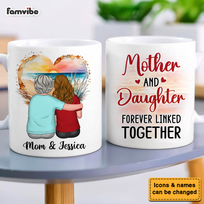 Personalized Gift For Mom And Daughter Forever Linked Together Mug 32644 1