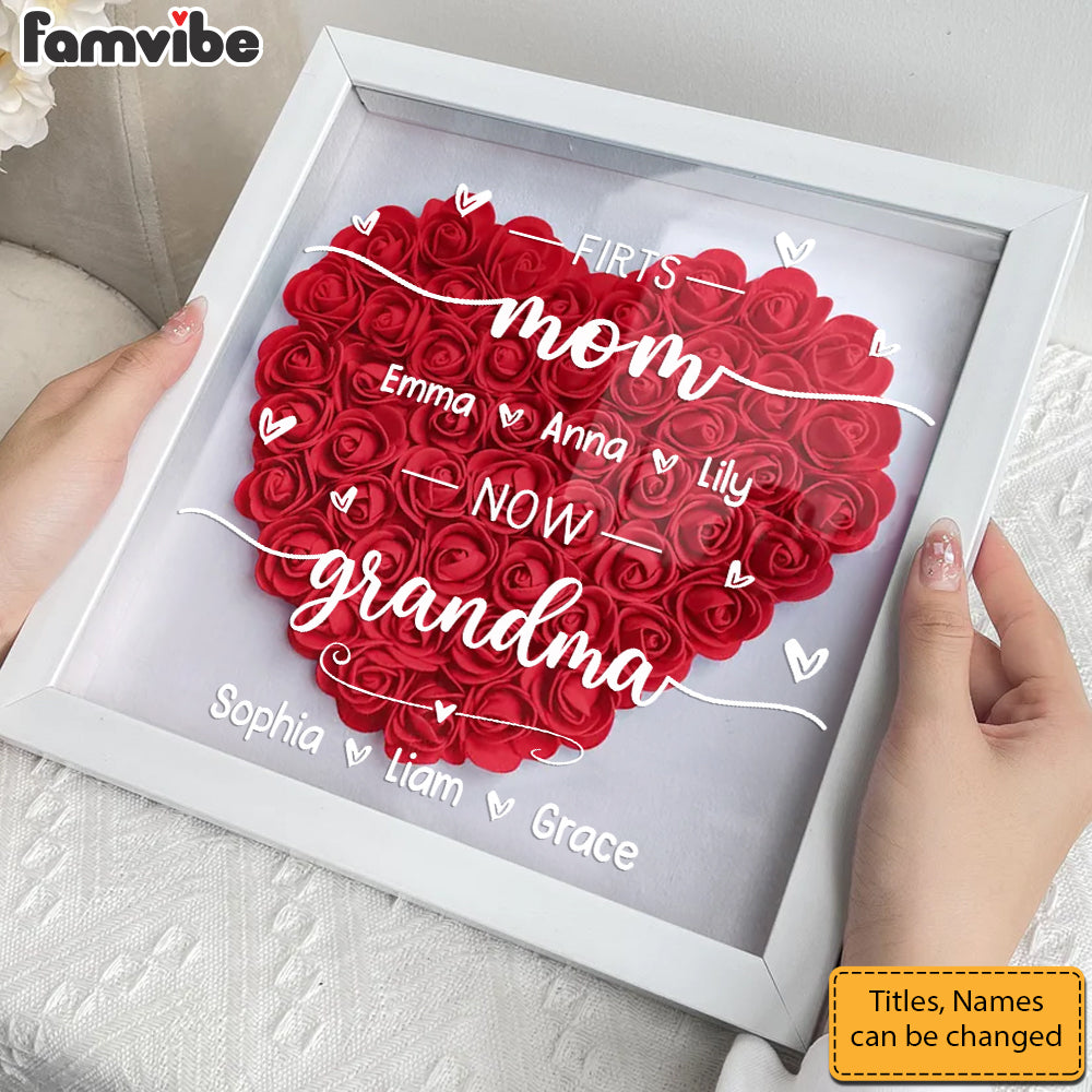 Personalized Gift For Grandma First Now Flower Shadow Box 32646 Mockup 5