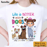 Personalized Gift For Granddaughter Life Better With Dogs Kid T Shirt - Kid Hoodie - Kid Sweatshirt 32652 thumb 1