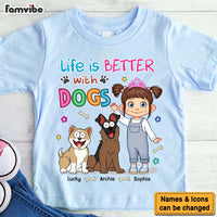 Personalized Gift For Granddaughter Life Better With Dogs Kid T Shirt - Kid Hoodie - Kid Sweatshirt 32652 thumb 1