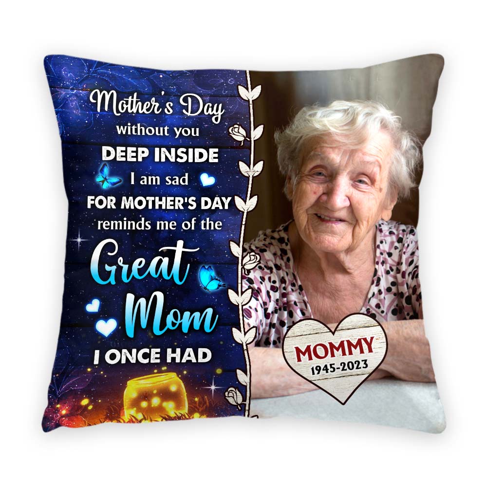 Personalized Gift For Lost Mom Memorial Photo Upload Pillow 32653 Primary Mockup