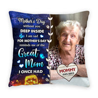 Personalized Gift For Lost Mom Memorial Photo Upload Pillow 32653 thumb 1
