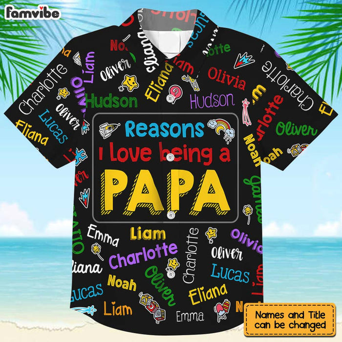 Personalized Gift for Grandpa Kids Name Word Art Hawaiian Set 33669 1