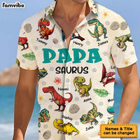 Personalized Gift For Grandpa Papasaurus Dinosaur Hawaiian Shirt 32656 thumb 1
