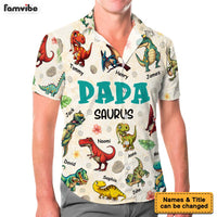 Personalized Gift For Grandpa Papasaurus Dinosaur Hawaiian Shirt 32656 thumb 1