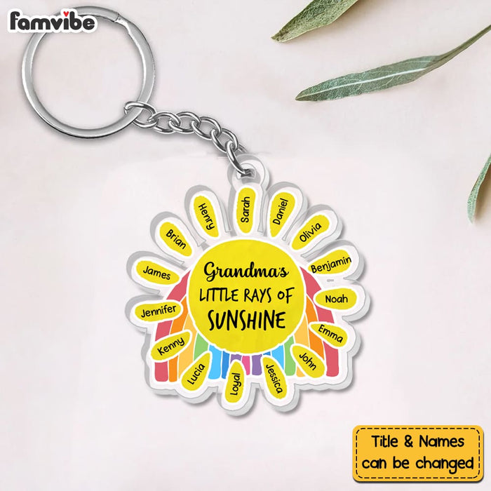 Personalized Gift For Grandma's Rays Of Sunshine Acrylic Keychain 32657 1