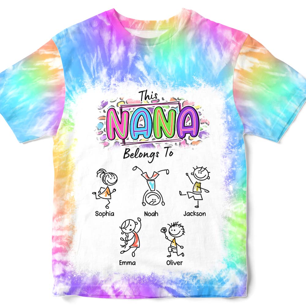 Personalized Gift For Grandma Belongs To Tie Dye All-over Print T Shirt - Hoodie - Sweatshirt 32662 Primary Mockup