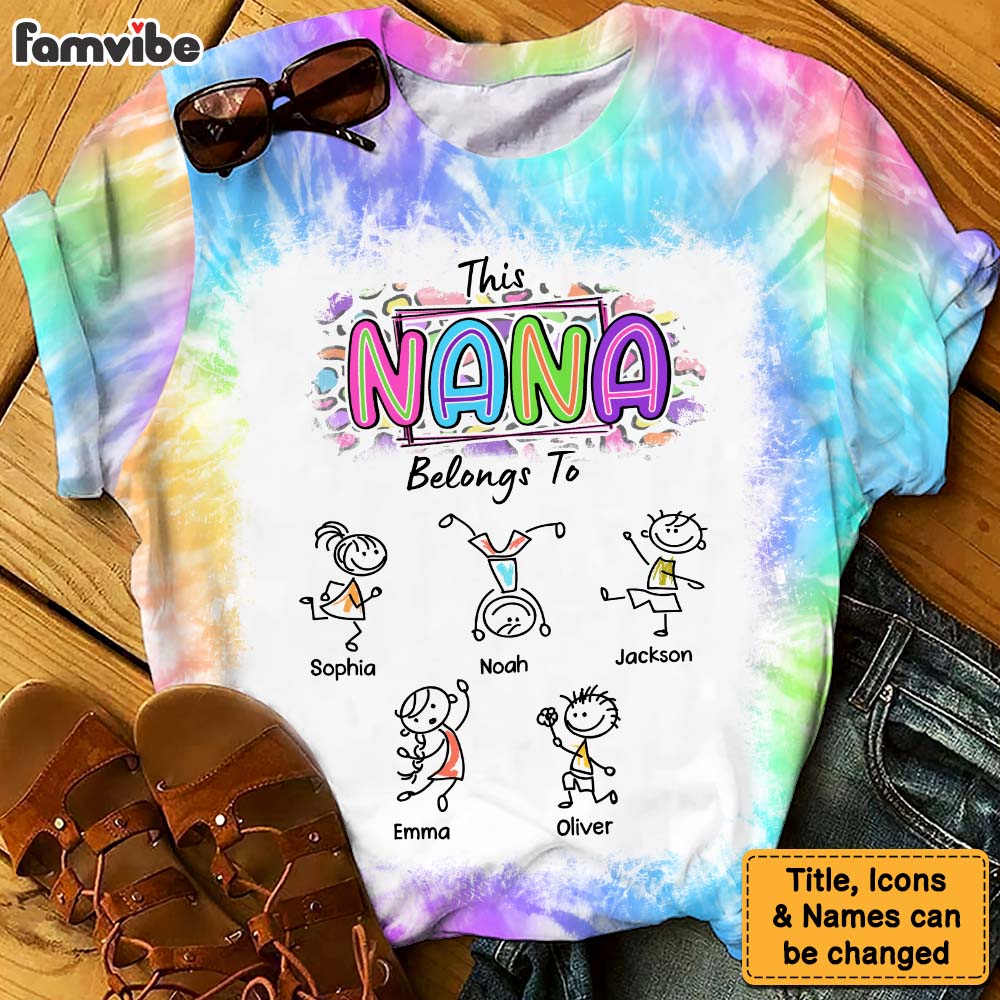 Personalized Gift For Grandma Belongs To Tie Dye All-over Print T Shirt - Hoodie - Sweatshirt 32662 Primary Mockup