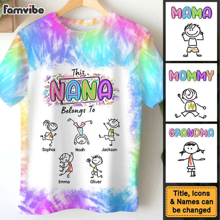Personalized Gift For Grandma Belongs To Tie Dye All-over Print T Shirt - Hoodie - Sweatshirt 32662 1