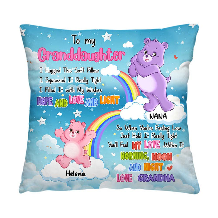 Personalized Gift For Granddaughter Colorful Bear Hug This Pillow 32665 1
