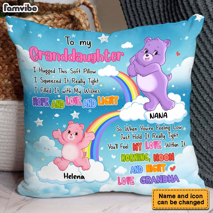 Personalized Gift For Granddaughter Colorful Bear Hug This Pillow 32665 1