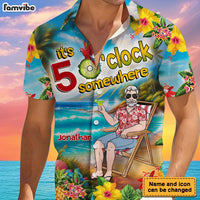 Personalized Funny Gift For Grandpa 5 O'clock Somewhere Hawaiian Shirt 32667 thumb 1