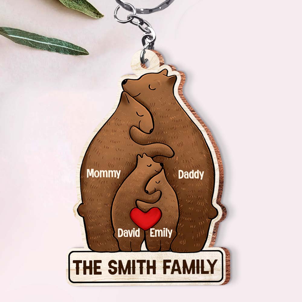 Personalized Our Family Wood Keychain 32671 Primary Mockup