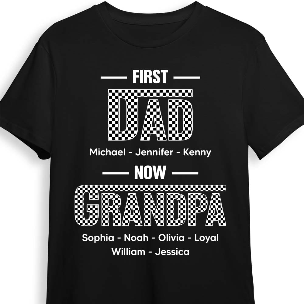 Personalized Gift For Grandpa First Dad Checkered Shirt Hoodie Sweatshirt 32675 Primary Mockup