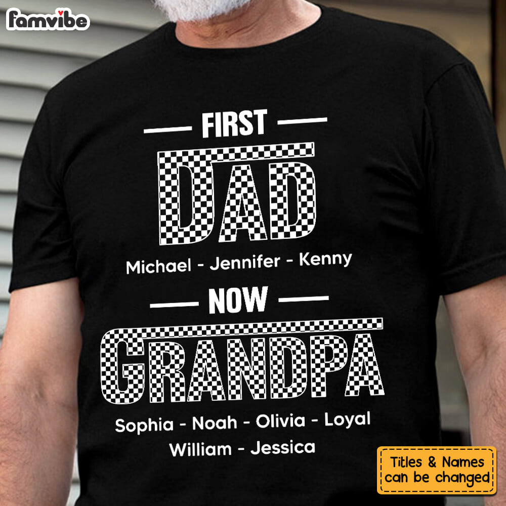 Personalized Gift For Grandpa First Dad Checkered Shirt Hoodie Sweatshirt 32675 Primary Mockup