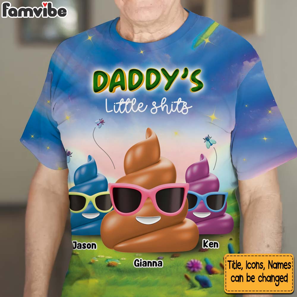 Gift For Dad Funny Little Sh*t All-over Print All-over Print T Shirt - Hoodie - Sweatshirt 32677 Primary Mockup