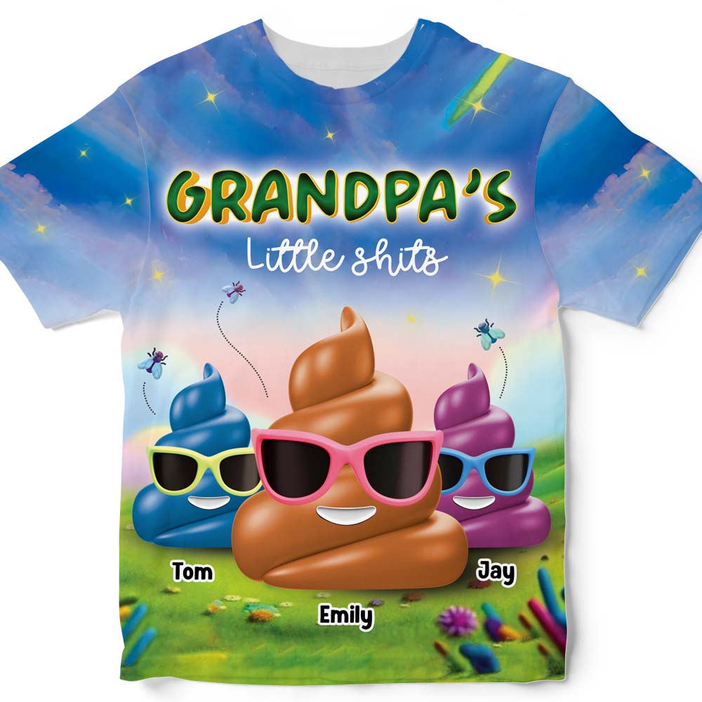 Gift For Grandpa Funny Little Sh*t All-over Print All-over Print T Shirt - Hoodie - Sweatshirt 32678 Primary Mockup