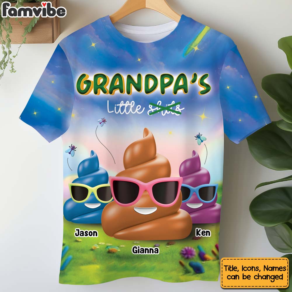 Gift For Grandpa Funny Little Sh*t All-over Print All-over Print T Shirt - Hoodie - Sweatshirt 32678 Primary Mockup