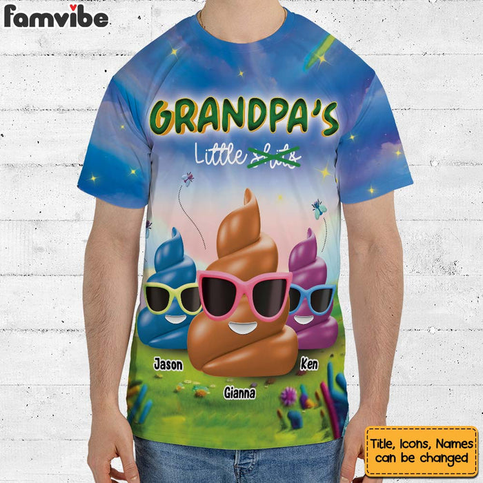 Gift For Grandpa Funny Little Sh*t All-over Print All-over Print T Shirt - Hoodie - Sweatshirt 32678 1