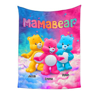 Personalized Gift For Mom Grandma Bear Colorful All-over Print T-shirt Blanket 32679 thumb 1