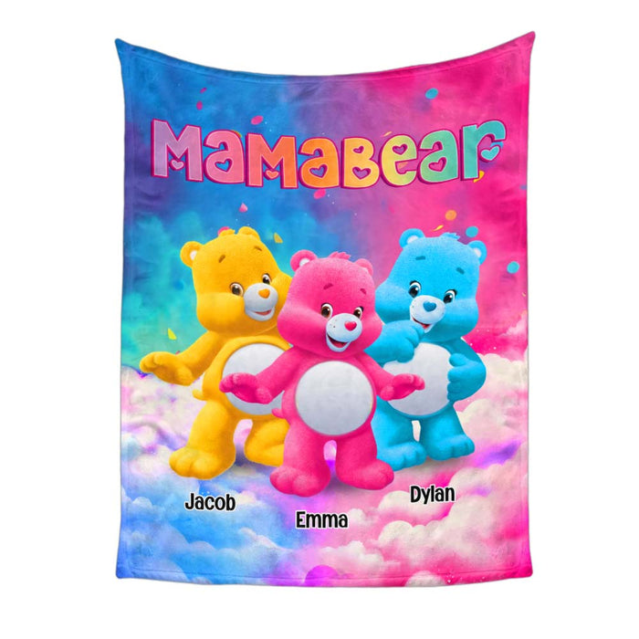 Personalized Gift For Mom Grandma Bear Colorful All-over Print T-shirt Blanket 32679 1