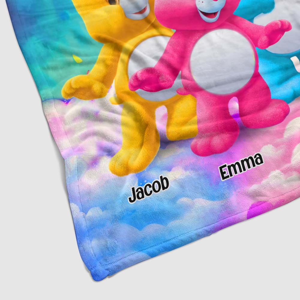 Personalized Gift For Mom Grandma Bear Colorful All-over Print T-shirt Blanket 32679 Primary Mockup