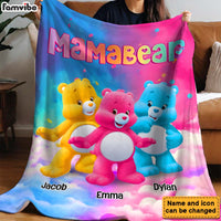 Personalized Gift For Mom Grandma Bear Colorful All-over Print T-shirt Blanket 32679 thumb 1