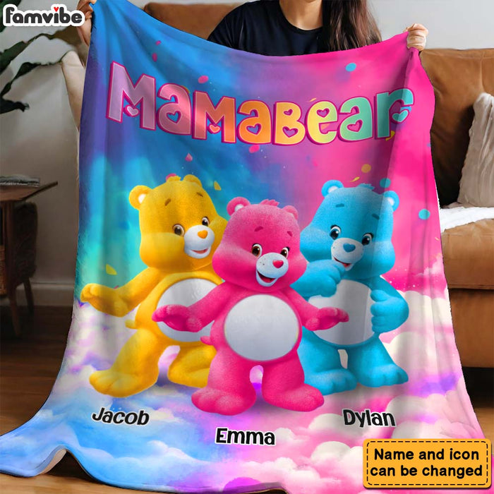 Personalized Gift For Mom Grandma Bear Colorful All-over Print T-shirt Blanket 32679 1