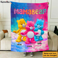 Personalized Gift For Mom Grandma Bear Colorful All-over Print T-shirt Blanket 32679 thumb 1