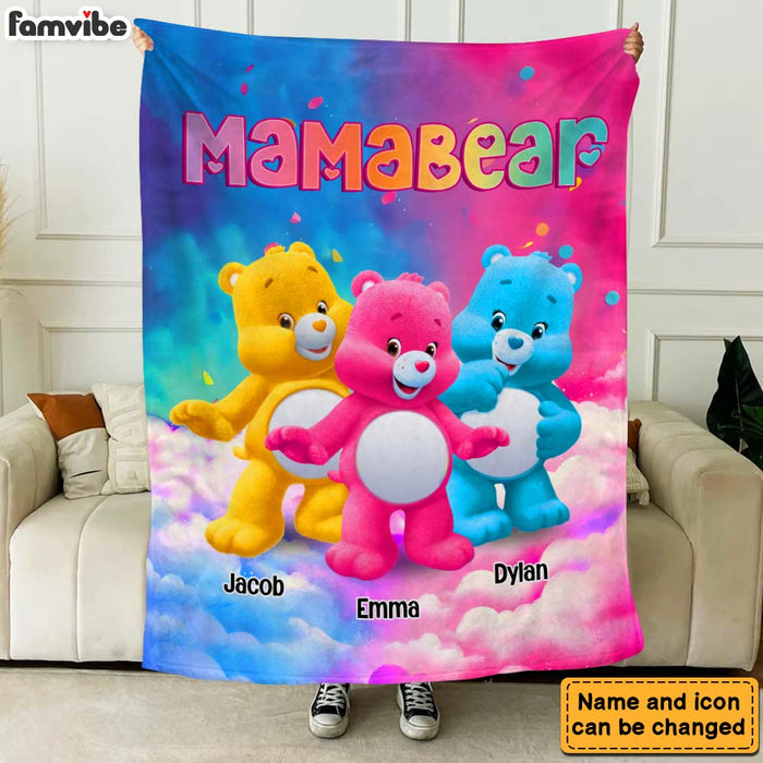 Personalized Gift For Mom Grandma Bear Colorful All-over Print T-shirt Blanket 32679 1