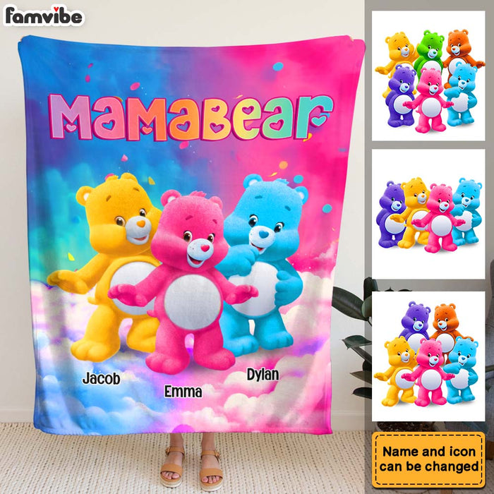 Personalized Gift For Mom Grandma Bear Colorful All-over Print T-shirt Blanket 32679 1