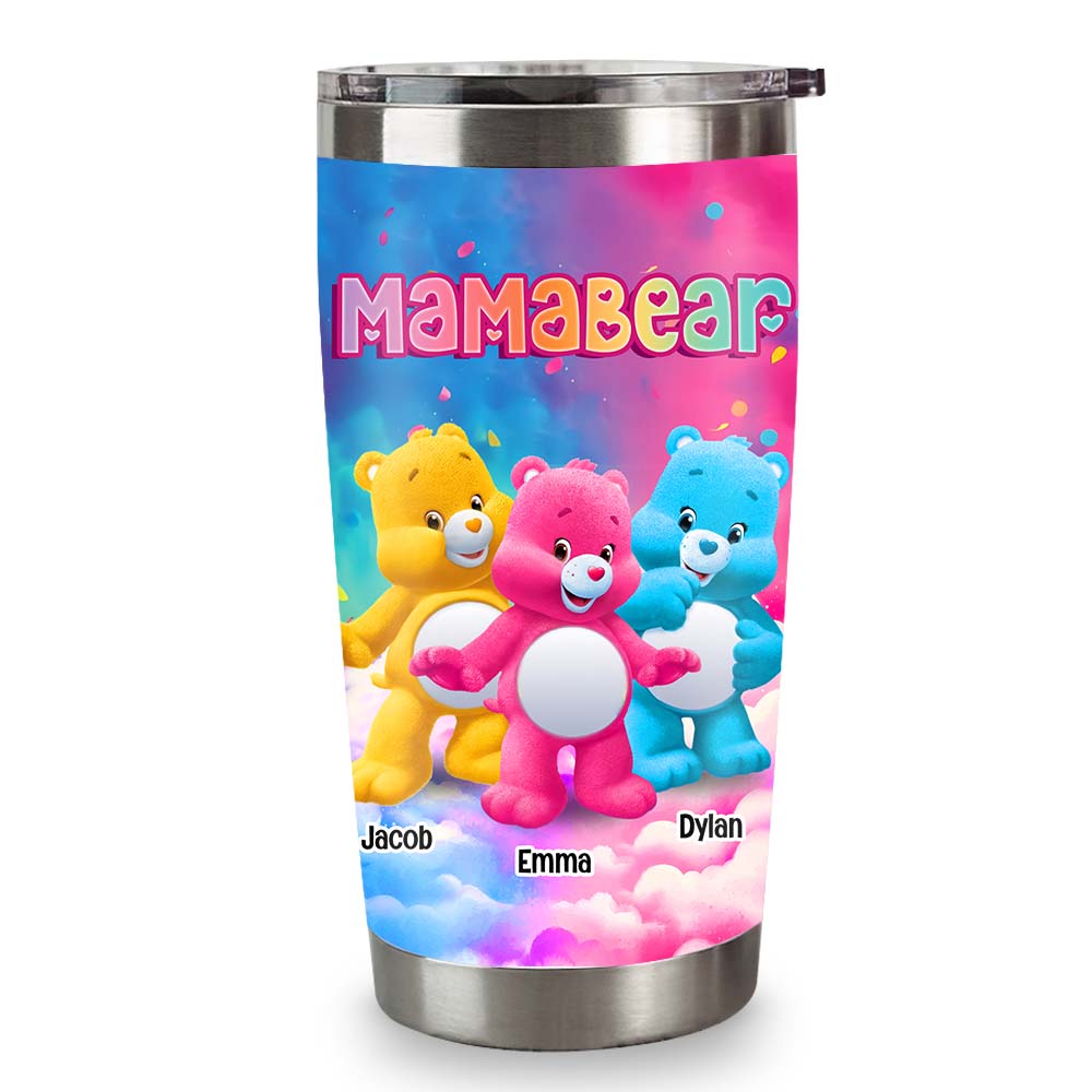 Personalized Gift For Mom Grandma Bear Colorful All-over Print T-shirt Steel Tumbler 32680 Primary Mockup